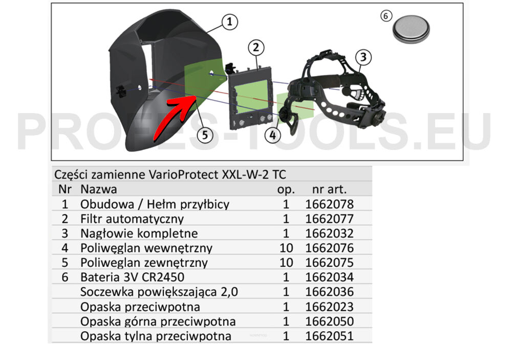 Poliwęglan zew. 10 szt do VarioProtect XXL-W-2 TC